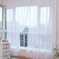 Cortinas De Vidrio Transparente Estilo Moderno Color Sólido Fácil Instalación Para Ventanas Material Poliéster Algodón - details 39