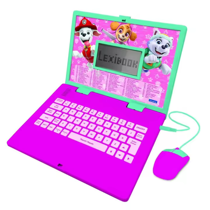 LEXIBOOK - Paw Patrol, Ordenador Portátil Educativo y Bilingüe en Inglés/Francés, Juguete para niños con 124 Actividades para Aprender, Jugar Juegos y música, Rosa, - 1
