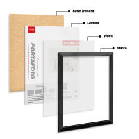 AYA MARKT Marco de Fotos Negro, Marco de Madera Clasico, 2cm de Grosor, Cuadro de Mesa,Cuadro de Pared,Marcos de Mesa ideal para Fotos,Poster y Diplomas - details 1