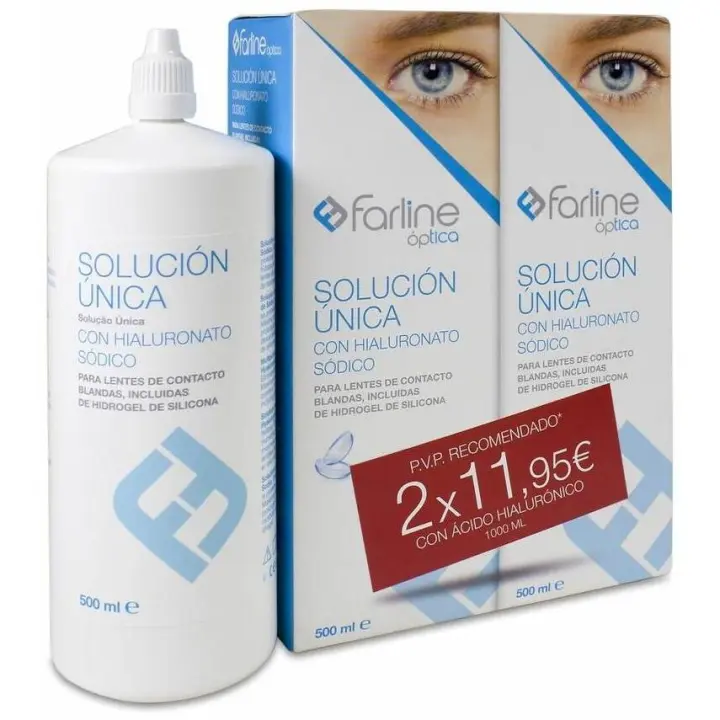 Farline Optica Solucion Unica Lentes De Contacto Duplo 500Ml 2 U - 1