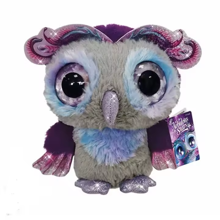 Peluche Louna con plumaje de color purpura y tacto suave de 20 cm - 1