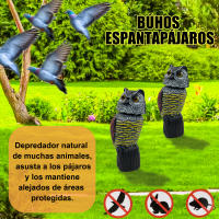 AYA MARKT Búho Espantapájaros, Búho Ahuyentador Eólico, Búho Espanta Palomas Realista, Gira la Cabeza 360º,No Necesita Pilas,para Jardín,Campo,Balcón - details 0