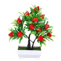 Planta Artificial De Bonsái De Frutas Con Naranja Manzana Limón Decoración Para El Hogar Y Sala De Estar Arbolado Falso De Tamaño Pequeño - details 8