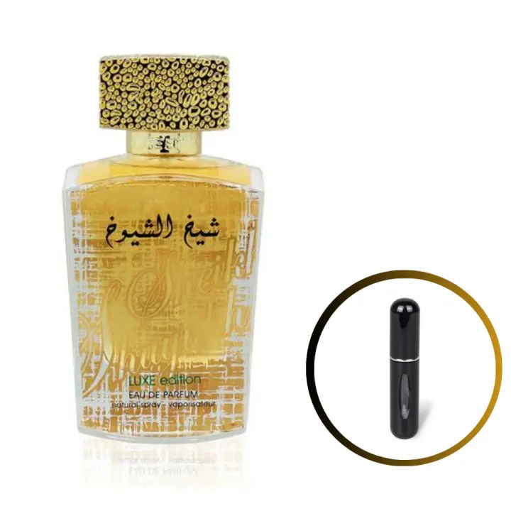 Perfume SHEIKH AL SHUYUKH GOLD Lattafa 100ml +ATOMIZADOR 5ml Recargable GRATIS! UNISEX Perfume Árabe Original De Dubai Emiratos Árabes, oriental - 1
