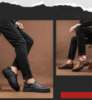 Zapatos Casuales Para Hombre Nuevos Moda Con Cuero Genuino Hechos a Mano Zapatillas De Conducción Slip-on Planos Mocasines Transpirables Y Masajeados Para Caminar - details 2