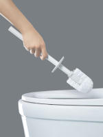 Cepillo De Inodoro Grande Y Engrosado Con Mango Largo Y Base Anti-Derrame Para Baño Accesorios De Limpieza Herramienta Para El Hogar - details 3