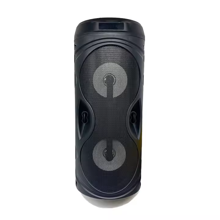 35x14cm Altavoces grandes de fiesta con micrófono, Barril de pistola para coche, carrito de karaoke, altavoz portátil con pantalla LED, barato - 1