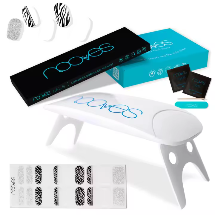 Pack Láminas de Uñas de Gel Precurado Nail Art + Lámpara de secado de uñas UV/LED PORTÁTIL 8wTiras De Uñas De Gel semicuradoPegatinas Uñas Semipermanente en GelGel Nail stickersUñas de gel Pegatinas - 1