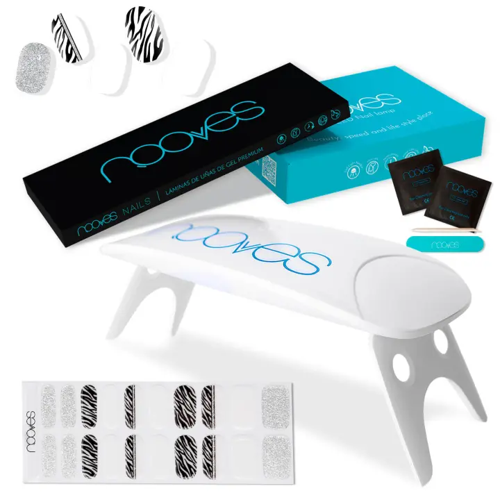 Pack Láminas de Uñas de Gel Precurado Nail Art + Lámpara de secado de uñas UV/LED PORTÁTIL 8wTiras De Uñas De Gel semicuradoPegatinas Uñas Semipermanente en GelGel Nail stickersUñas de gel Pegatinas - 1