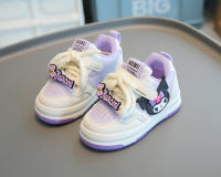 Nuevas Zapatillas Deportivas Casuales Para Niñas 2024 Primavera Y Otoño High Top Kuromi Y Melody Dibujos Animados Antideslizantes Material Superior PU Edad 4-6 Años Todas Las Estaciones - details 5