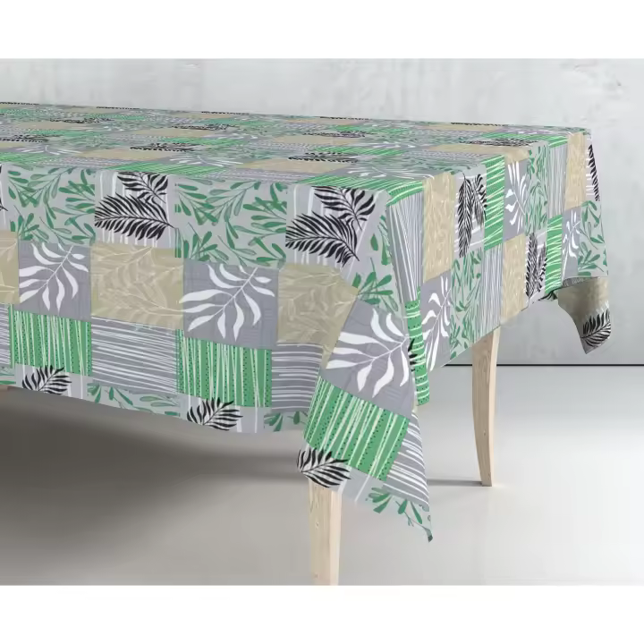 Mantel de hule estampado por metros - Ramas Hojas Jardín Moderno 43267-1    mantel por metros; manteles; mantel barato; mantel jardín - 1
