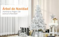 【DELUXE】Árbol de Navidad 150 cm 480 Ramas, con Decoracion Incluido, 36 Bolas y Punta de Arbol, Arbol Artificial Blanco Plegable Ignífugo con 480 puntas de Hojas de PVC Apertura Automática y Soporte Metálico Decoración Navideña para Interiores Blanco - details 0