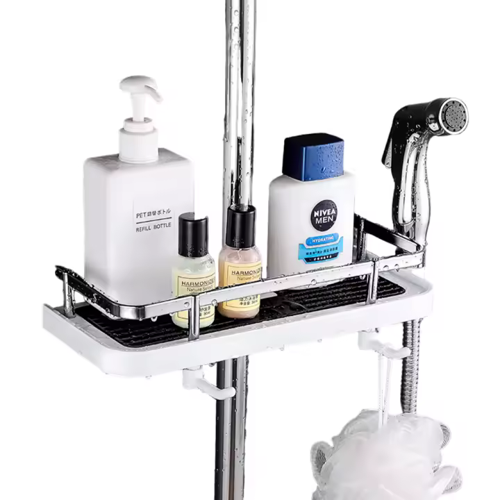 Marctani Estanteria Ducha,2 Piezas Sin Taladro,Organizador Autoadhesivo,Montaje de Pared en lo Estantes para Cocina o Baño - 1