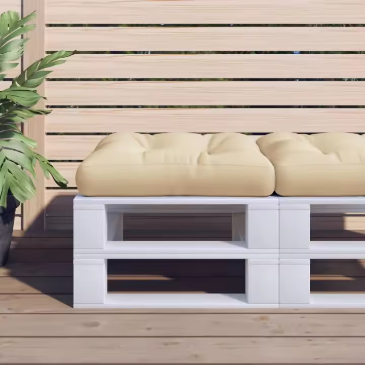vidaXL Cojín para sofá de palets de tela 58x58x10 cm en color Beige/Gris/Taupé y más | acolchados duraderos para sofás de jardín terraza exterior - 1