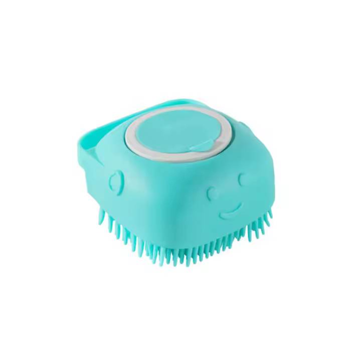 Cepillo De Baño Para Perros Y Gatos Con Dispensador De Shampoo Cepillo De Masaje De Silicona Suave Con Pincel De Goma Herramienta De Aseo Para Mascotas - 1