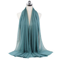Nueva Elegante Bufanda De Mujer 2023 Modesta En Chiffón Sólido Tamaño Grande Abrazadora Para Cabeza Y Cuello Protección Solar Estilo Fashion - details 44