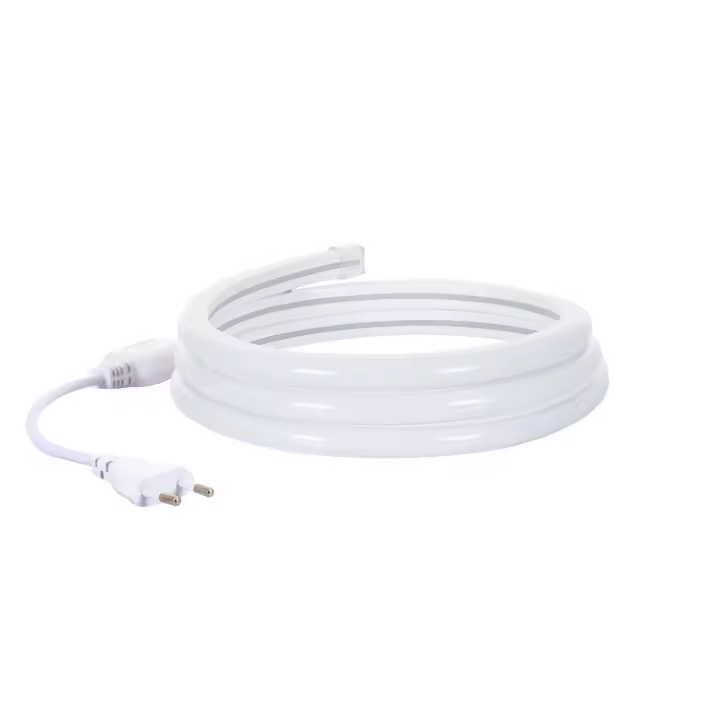 Ledkia Tira Neón LED 7.5 W/m Regulable 220V AC 120 LED/m Semicircular 180º Azul IP67 a Medida Corte cada 100 cm - 1