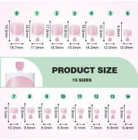 Nailpop Estilo Francés Uñas Postizas De Acrylico 60pcs Para Manos Y Pies Mate Para Uso Diario Y Fiestas Manicura Y Pedicura Combo - details 4