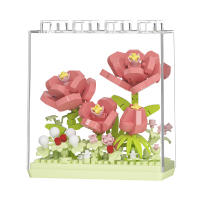 Bloques De Construcción Creativos Flower Dream Juego De Montaje Para Mesa Ornamento De Oficina Regalo De Flores Para Mujeres Bloques De Plástico ABS Tamaño Pequeño Compatible Con Lego - details 6