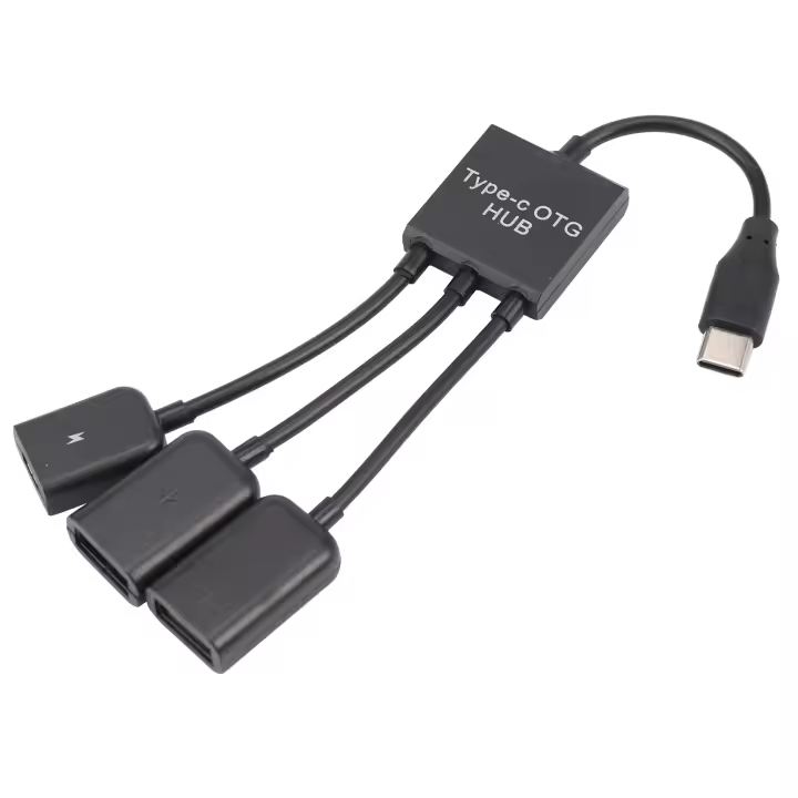 USB 3,1 Tipo C Macho a 2 Dual USB A 2,0 Hembra + Micro-USB Hembra 3 en 1 HUB OTG - 1