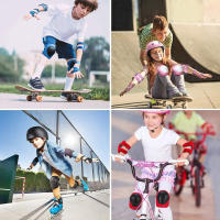Casco Ajustable Para Niños Con Equipamiento Deportivo Protección De Rodillas Codos Y Muñecas Para Niños Y Niñas Ciclismo Patinaje Scooter - details 3