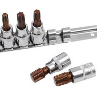 Juego De 11 Piezas De Juego De Herramientas Torx Y Destornilladores Con Adaptador De Destornillador 3/8+1/4 Pulgadas T10/T15/T20/T25/T27/T30/T40/T45/T50/T55/T60 - details 3