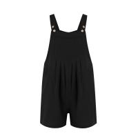 Traje De Mujer Casual De Algodón Lino Suave Con Pierna Ancha Y Bolsillos Estilo Callejero Cómodo Para Verano Color Sólido - details 14