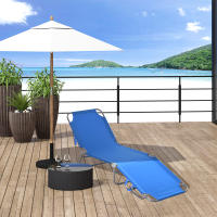 Outsunny Tumbona Plegable Tumbona de Jardín con Respaldo Ajustable en 5 Posiciones Carga 120 kg para Terraza Piscina Playa 187x55x24 cm - details 1