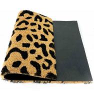 COSHANO Felpudo Alfombra Fibra de Coco Natural con Reverso PVC Antideslizante Media Luna 40x60cm Rectangular Animal Print - details 1