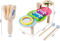 Juego De Música Para Bebés Y Niños Tabla De Música Multifuncional De Madera Set De Batería Educativo Juguete Musical Para Niños Regalo Para Bebé - details 29