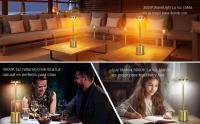 Lámpara De Mesa LED Recargable Toque Metal Con Luz Nocturna Ambiental En Tres Colores Decoración Exterior Creativa Para Dormitorio - details 9