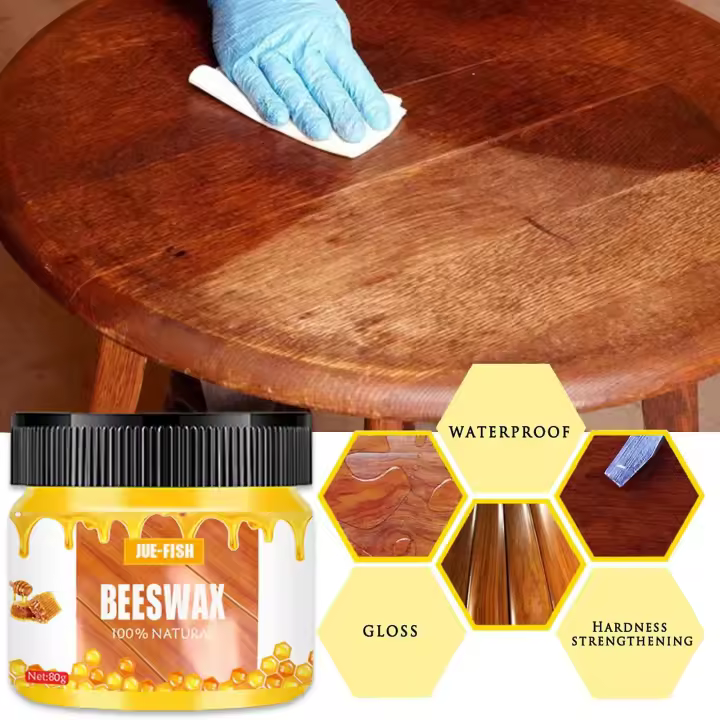 Cera de Abejas con sabor a Madera, Cera de Abejas natural, Cera de Madera Tradicional, abrillantador de muebles de Cera de Abejas multiusos, ulizado en el curado de muebles de Cera de Madera [Kk] - 1