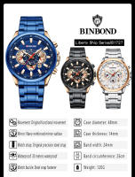Reloj De Cuarzo Para Hombre BINBOND Marca De Lujo Deportivo Resistente Al Agua Con Dial Decorativo Y Cierre De Seguridad Relogio Masculino - details 8