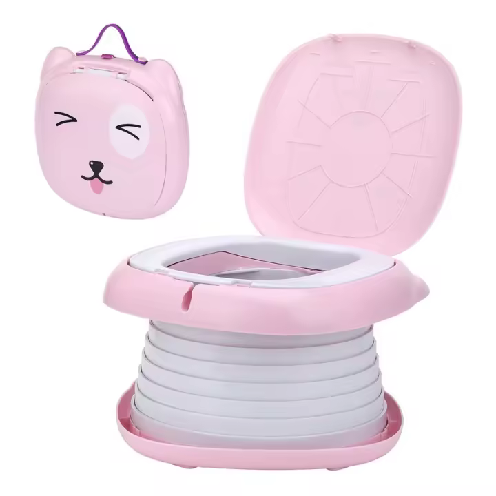 NK Orinal Infantil - Inodoro para bebes y niños, Portátil, Plegable, Diseño Infantil, Aprendizaje, Higiénico, Transición Pañal Baño, Aprendizaje, Divertido, Seguro, Fácil de Usar - Incluye bolsas - 1