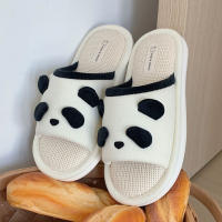 Nuevos Pantuflas De Mujer Con Diseño De Panda Moda Algodón Hemp Cómodo Casual Colores Mixtos Suela De PVC Para El Hogar - details 6
