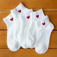 Calcetines Bajo De Corbata En Forma De Corazón Para Mujer 5/10 Pares Absorbentes De Sudor Transpirables Cómodos Estilo Dulce Para Primavera Verano - details 2