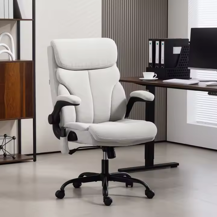 HOMCOM Silla de Oficina con Masaje Silla de Escritorio Giratoria con Altura Ajustable Función de Calefacción Reposabrazos Abatibles Respaldo Alto y Mando a Distancia Gris - 1