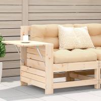 vidaXL Sofá de jardín con reposabrazo mesa auxiliar madera maciza pino en color Madera de pino sin tratar/Madera douglas sin tratar/Madera de pino impregnada sin tratar y más | estructura resistente ideal para salón dormitorio o estudio - details 0