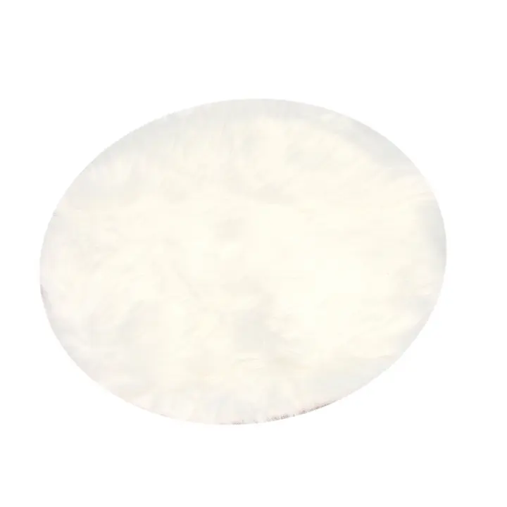 Alfombra de lana de piel de oveja sintética de 30x30 cm, alfombra decorativa de pelo largo suave, cojín para silla, alfombrilla para sofá (redondo blanco) - 1