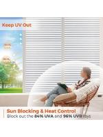 Película De Privacidad Para Ventanas Adhesiva Sin Pegamento Estampado De Blinds Anti-UV En Blanco Para Baño Y Dormitorio - details 3