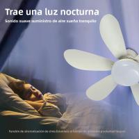 Ventilador De Techo Con Luz LED De 30W Base E27 Control Remoto 3 Modos De Iluminación Ajustables Alta Potencia De Viento Moderno - details 3