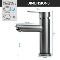 Grifo De Baño Acero Inoxidable Mezclador De Agua Caliente Y Fría Accesorios De Baño Grifo De Lavabo Instalación Montada En La Superficie Cerámica Para Válvula Material Metálico - details 7
