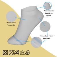 Geshop 6 Pares Calcetines Tobilleros Algodón Transpirables  Calcetines Algodón Hombre Mujer  Caña Rematada  Color Negro, Blanco. - details 0