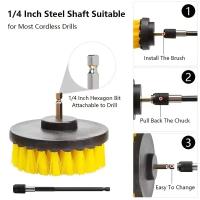 Kit De Cepillo Para Limpieza De Brocas Eléctricas Cepillo De Bricioles Fuerte Eliminación De Suciedad Cepillo Duro Para Limpieza De Alfombras De Coche - details 4
