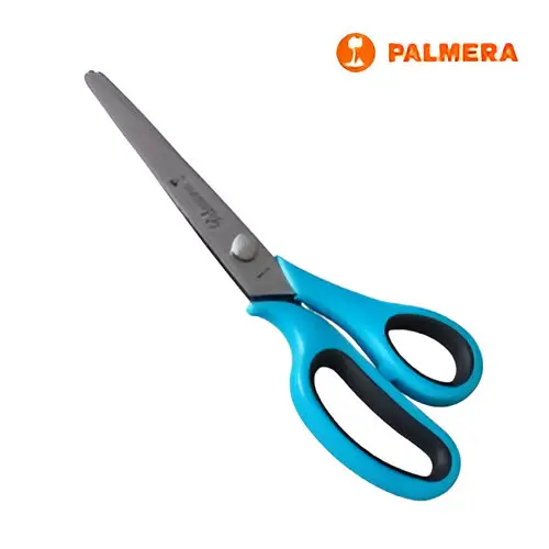 Tijera Festonear Palmera, corte zig-zag, soft acero inox AISI 420 mangos bicomponente, dentado precision. tijera patronaje, sastre - 1