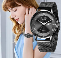 Reloj De Mujer LIGE Moda Ultrafino De Lujo Con Correa De Malla Cronógrafo Cuarzo Deportivo Casual Fecha Resistente Al Choque Manos Luminosas Agua Resistente - details 14
