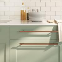 vidaXL Tiradores para armarios 10 uds acero inoxidable 320 mm en color Negro/Bronce/Plateado | almacenamiento funcional diseño moderno para baño dormitorio sala - details 1