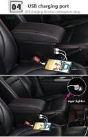 Soporte Central Para Honda City Estuche De Almacenamiento Doble Con USB Accesorios De Retrofits Para Coches Material PU Cuero / Plástico ABS Color Negro - details 5