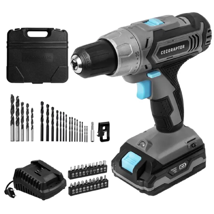 Cecotec Taladro  de Batería CecoRaptor Perfect Drill 2020 Advance. Batería 20 V y 2000 mAh, Velocidad sin carga de 1550 rpm - 1