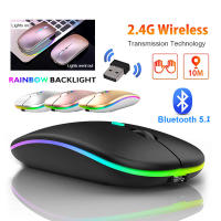 Ratón Inalámbrico Bluetooth 2.4Ghz Recargable Silencioso Con Iluminación LED USB Para Gaming 1600DPI Ratón Para PC Laptop - details 0